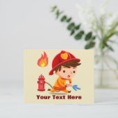 Aangepast verzenden Een naambrandweerman toevoegen Briefkaart (Staand voorkant)