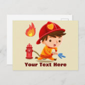 Aangepast verzenden Een naambrandweerman toevoegen Briefkaart (Voorkant / Achterkant)