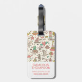 Aangepast verzendpatroon foto- en monogram zomerti bagagelabel (Achterkant verticaal)