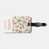 Aangepast verzendpatroon foto- en monogram zomerti bagagelabel (Achterkant horizontaal)