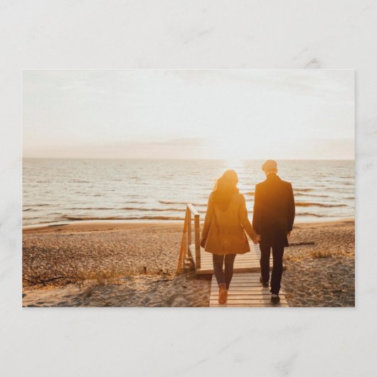 Aangepast | Vet Foto Lijst Moderne tekst Save The Date (Achterkant)