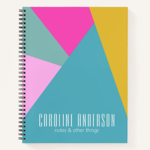 Aangepast vet pastel geometrisch kleurenblok ontwe notitieboek