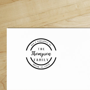 Aangepast Vet Schrift Familienaam Retouradres Rubberstempel