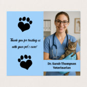Aangepast Veterinair Visitekaartje met Foto (Buitenkant ongevouwen)