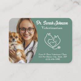 Aangepast Veterinair Visitekaartje met Foto, Logo