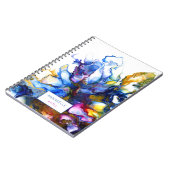 Aangepast vibrant blauw Abstract vlot kunstagaat Notitieboek (Linkerzijde)