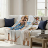 Aangepast vier foto collage geheugencadeau fleece deken