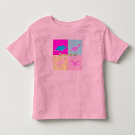 Aangepast vier Happy Cartoon-dinosaurussen T-Shirt (Voorkant)
