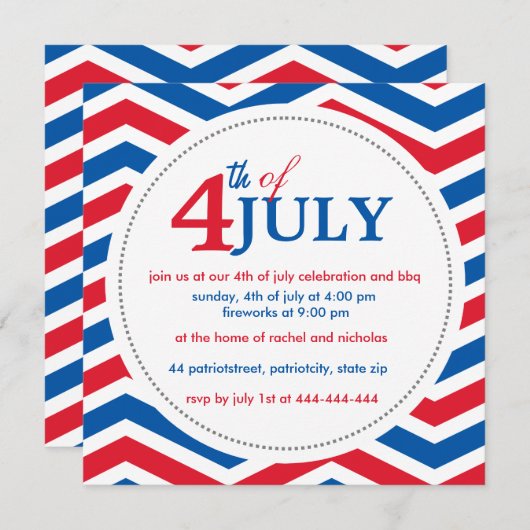 Aangepast, vierde juli kaart (Voorkant / Achterkant)