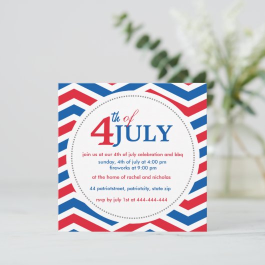 Aangepast, vierde juli kaart (Staand voorkant)