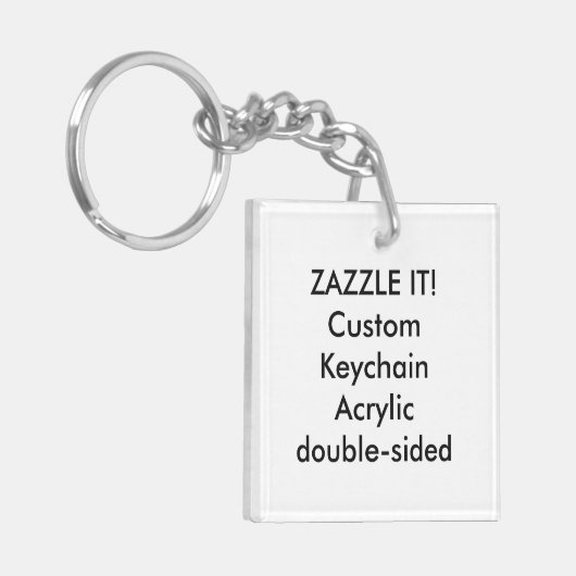 Aangepast vierkant acryl Sleutelhanger Key Ring le (Voorkant Links)