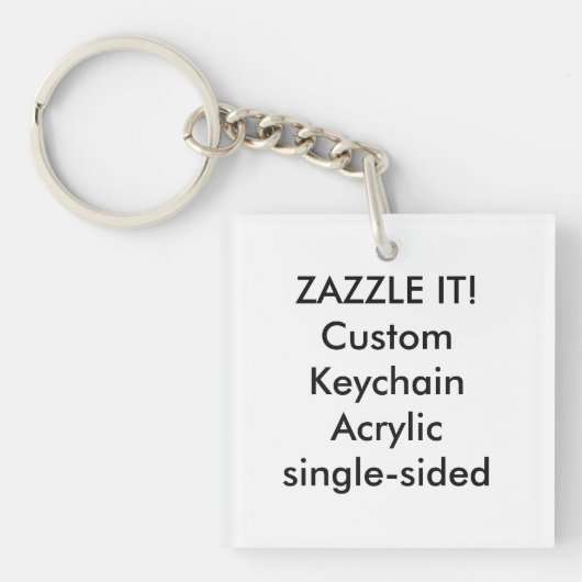 Aangepast vierkant acryl Sleutelhanger Key Ring le (voorkant)