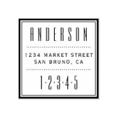 Aangepast vierkant Art Deco Return-adres Rubberstempel (Afrduk)