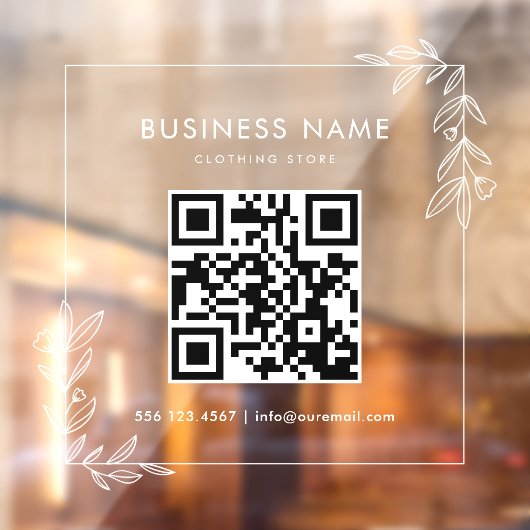 Aangepast vierkant bedrijfs-QR-codeteken voor vens Raamsticker (Vel 2)