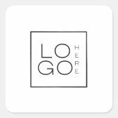 Aangepast vierkant bedrijfslogo minimalistisch gew vierkante sticker (Voorkant)
