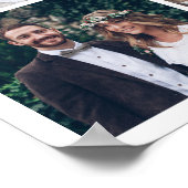 Aangepast vierkant collage 4 Weddenfoto's & tekst Poster (Hoek)