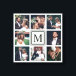 Aangepast vierkant collage 8 Weddenfoto Monogram Canvas Afdruk<br><div class="desc">Creëer uw eigen canvas drukkunst met uw eigen bruiloft,  jubileum,  verloving en speciale foto's van evenementen.</div>