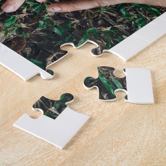 Aangepast vierkant collage 8 Weddenfoto Monogram Legpuzzel (Zijkant)