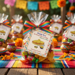 Aangepast vierkant Fiesta bedanklabel Bedankjes Labels