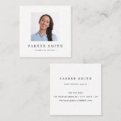 Aangepast vierkant fotomodern minimalistisch profe vierkante visitekaartje (Voorkant / Achterkant)