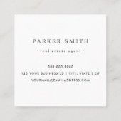 Aangepast vierkant fotomodern minimalistisch profe vierkante visitekaartje (Achterkant)