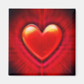 Aangepast vierkant Magneet bloed rode gothic hart (Voorkant)