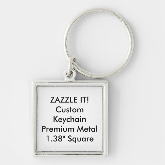 Aangepast vierkant metaal Sleutelhanger Key Ring l (Voorkant)