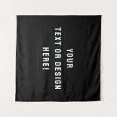 Aangepast Vierkant Tapijt – Zwart & Gepersonalisee Wandkleed (Voorkant (horizontaal))