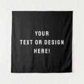 Aangepast Vierkant Tapijt – Zwart & Gepersonalisee Wandkleed (Voorkant)