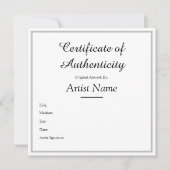 Aangepast vierkant zilver certificaat van echtheid bedankkaart (Voorkant)