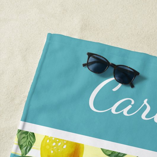 Aangepast vierkant zomerkantiemonenfruitpatroon vo strandlaken (In situ)