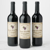 Aangepast Vintage Druivenpitolie Etiket (Flessen)