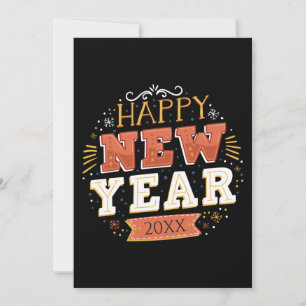 Aangepast Vintage Gelukkig Oud en Nieuw ontwerp Un Feestdagenkaart