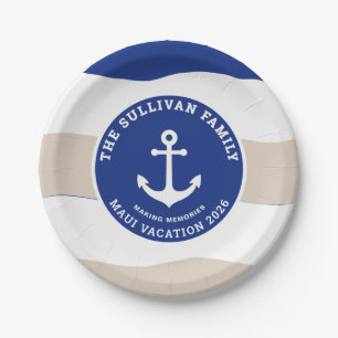 Aangepast Vintage Jachtclub Anker Familie Badge Papieren Bordje