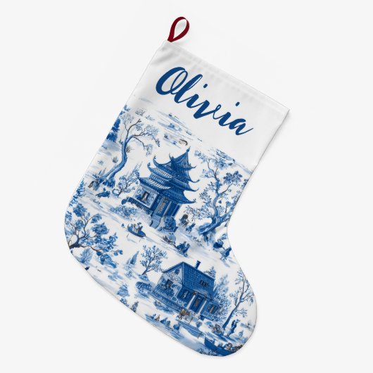 Aangepast Vintage Kerstpatroon Kerstsok (Voorkant (Hangend))