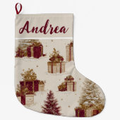 Aangepast Vintage Kerstpatroon Kerststrump Grote Kerstsok (Voorkant)