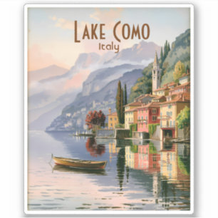 Aangepast Vintage Meer van Como Italië Aquarel Rei Sticker