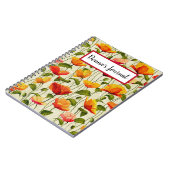 Aangepast. Vintage. Papavers. Notitieboek (Linkerzijde)