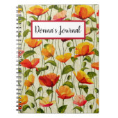 Aangepast. Vintage. Papavers. Notitieboek (Voorkant)