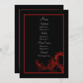 Aangepast Vintage Rode Trouwreceptie Diner Menu (Voorkant / Achterkant)