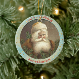 Aangepast Vintage St. Nicholas Fern Kerstmis Keramisch Ornament