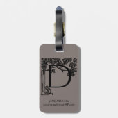 Aangepast Vintage Victoriaans Monogram Letter D Bagagelabel (Achterkant verticaal)