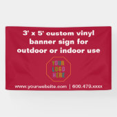 Aangepast vinyl banner teken voor buiten of binnen (Horizontaal)