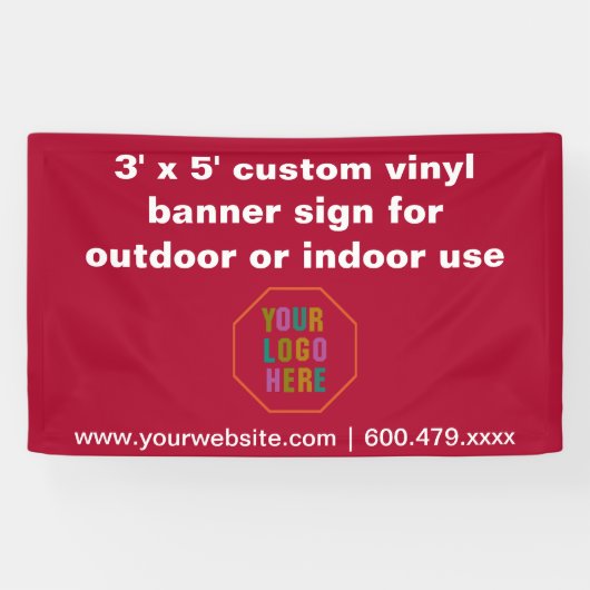 Aangepast vinyl banner teken voor buiten of binnen (Horizontaal)