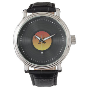 Aangepast vinylrecord fake horloge