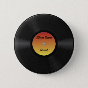 Aangepast vinylrecord fake ronde button 5,7 cm