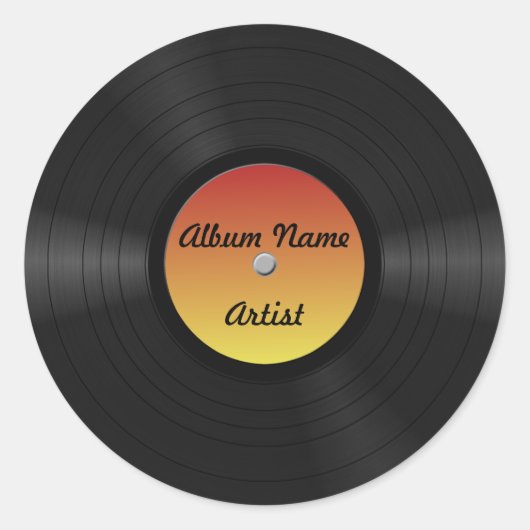 Aangepast vinylrecord fake ronde sticker (Voorkant)