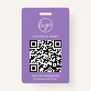 Aangepast Violet Paarse Logo QR Code werknemer ID Badge
