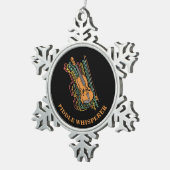 Aangepast  vioolspruitstuk tin sneeuwvlok ornament (Rechts)