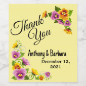 Aangepast Viooltje Dank Je Wel Wijnlabel Wijn Etiket (Enkel label)